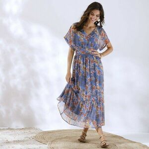 Hosszú voile ruha nyomtatással kép