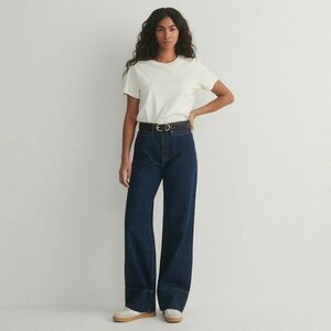 Reserved - Farmernadrág kontrasztos varrással - Tengerészkék kép