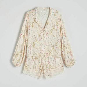 Reserved - Kétrészes, virágmintás pizsamaszett - Krém kép