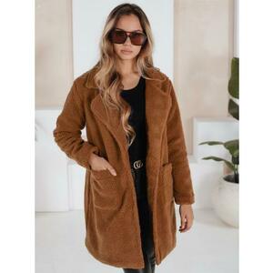 Női téli kabát barna plüssbőrből kép