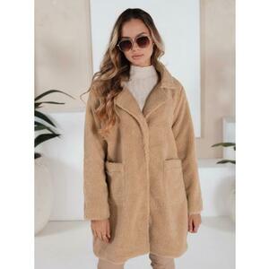 Női téli kabát bézs színű plüssbőrből kép