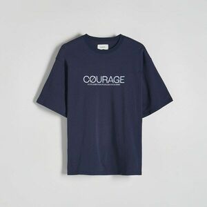 Reserved - Oversized póló domború mintával - Tengerészkék kép