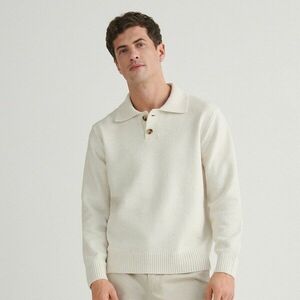 Reserved - Pólóing stílusú pulóver - Krém kép