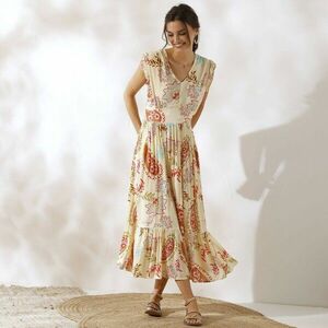 Hosszú ujjatlan nyomtatott ruha kép