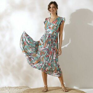 Hosszú ruha mintás, krepon kép