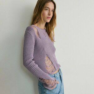Reserved - Szakadt hatású pulóver - Bíbor kép