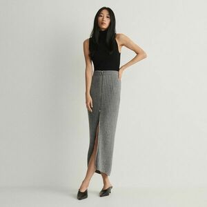 Reserved - Csíkos kötött szoknya - Szürke kép