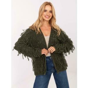 Khaki női kardigán rojtokkal RUE PARIS kép