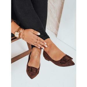 Női barna szarvasbőr balerina kép