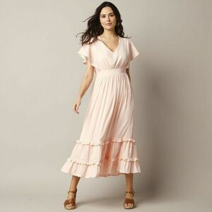 Hosszú ruha fodros ujjakkal kép