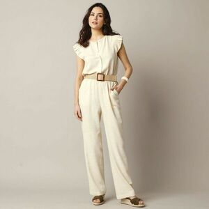 Egyszínű hosszú overall, vászonból kép