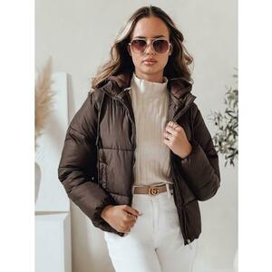 Női rövid GLAMVO kabát kapucnival, barna kép