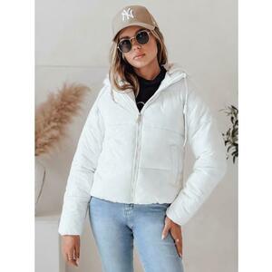 Női rövid GLAMVO kabát kapucnival, fehér kép