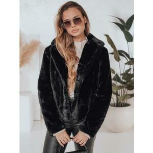 Női rövid bunda GLAMFLUFFY, fekete kép