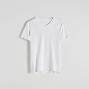 Reserved - Slim szabású, V-nyakú póló - Fehér kép