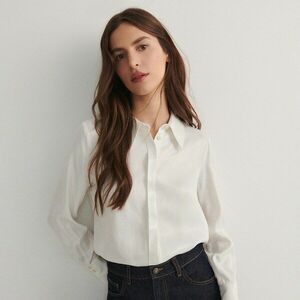 Reserved - Csillogó anyagú ing - Krém kép