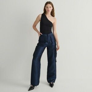 Reserved - Cargo nadrág dekoratív zsebekkel - Tengerészkék kép