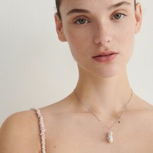 Reserved - Nyaklánc természetes gyöngyből készült függővel - Ezüst kép