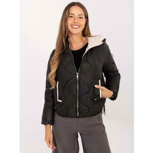 Fekete átmeneti kabát zsebekkel kép