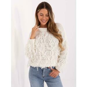 Ecru női boho pulóverek gyapjúval RUE PARIS kép