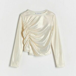 Reserved - Póló dekoratív ráncolással - Krém kép