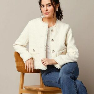 Rövid tweed kabát kép