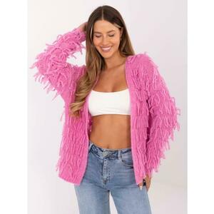 Rózsaszín női kardigán rojtokkal RUE PARIS kép