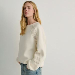 Reserved - Áttettsző elemes blúz - Krém kép