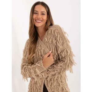 Bézs női kardigán térdig érő RUE PARIS kép