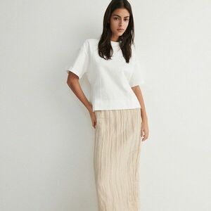 Reserved - Rakott anyagú szoknya - Krém kép