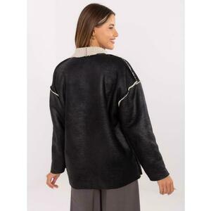 Fekete női kabát szőrme béléssel kép