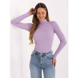 Lila testhezálló alapblúz rolós nyakkal Elisee RUE PARIS kép