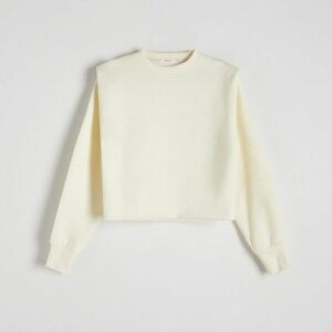 Reserved - Melegítőfelső dekoratív válltöméssel - Krém kép