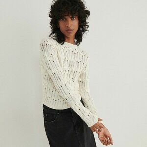 Reserved - Áttört pulóver - Krém kép