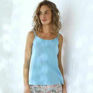 Egyszínű, fodros pizsama felső kép