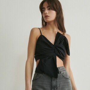 Reserved - Top dekoratív megkötővel - Fekete kép