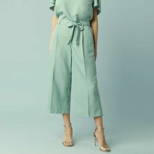 Széles 7/8 nadrág elasztikus derékszíjjal és övvel, kisebb testalkatúak számára kép