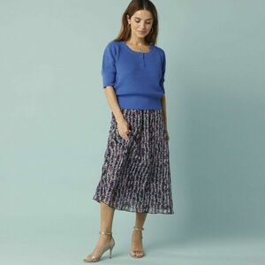 Midi kiugró szoknya mintás mintával, kisebb testalkatra kép