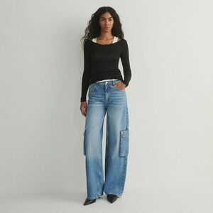 Reserved - Wide leg farmer cargozsebekkel - Kék kép