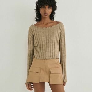 Reserved - Miniszoknya zsebbel - Bézs kép