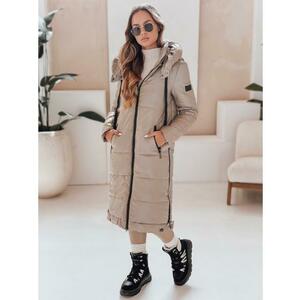 Női steppelt átmeneti kabát ORVITA kapucnival, bézs kép