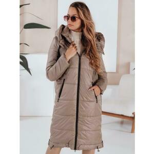 Női ORVITA kapucnis steppelt kabát, sötét bézs kép