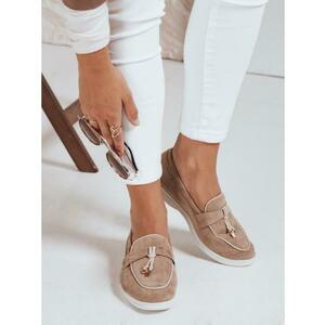 Női velúr mokaszin, bézs színű kép