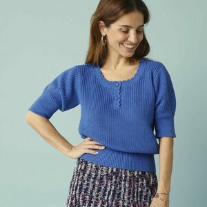 Kötött póló könyökhosszú ujjakkal, kisebb testalkatú testalkathoz kép