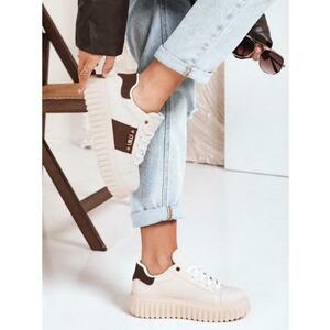 Női platform cipő, bézs kép