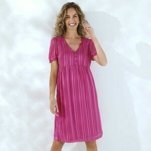 Rövid egyszínű, egyszínű Jacquard voile ruha kép