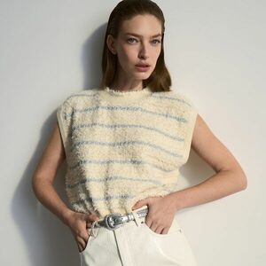 Reserved - Mellény fémes szállal - Krém kép