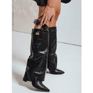 Széles felsőrésszel ellátott csizma, fekete kép