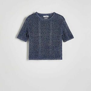 Reserved - Blúz fémszállal - Tengerészkék kép