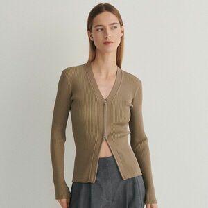 Reserved - Cipzáras pulóver - Barna kép